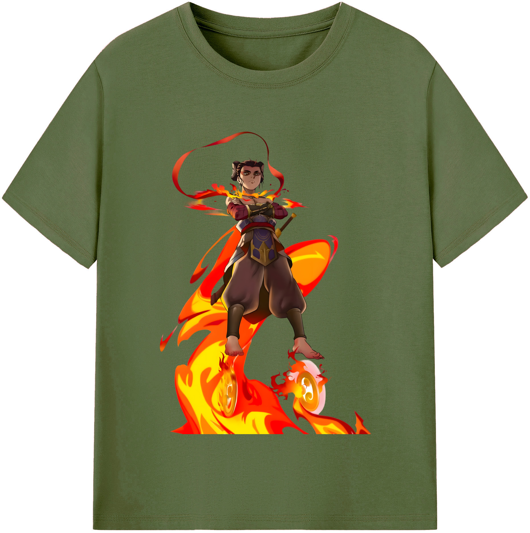 （画像用） Ne Zha 2 ナタ 魔童の大暴れ 綿100％半袖Tシャツ（フロントプリント）